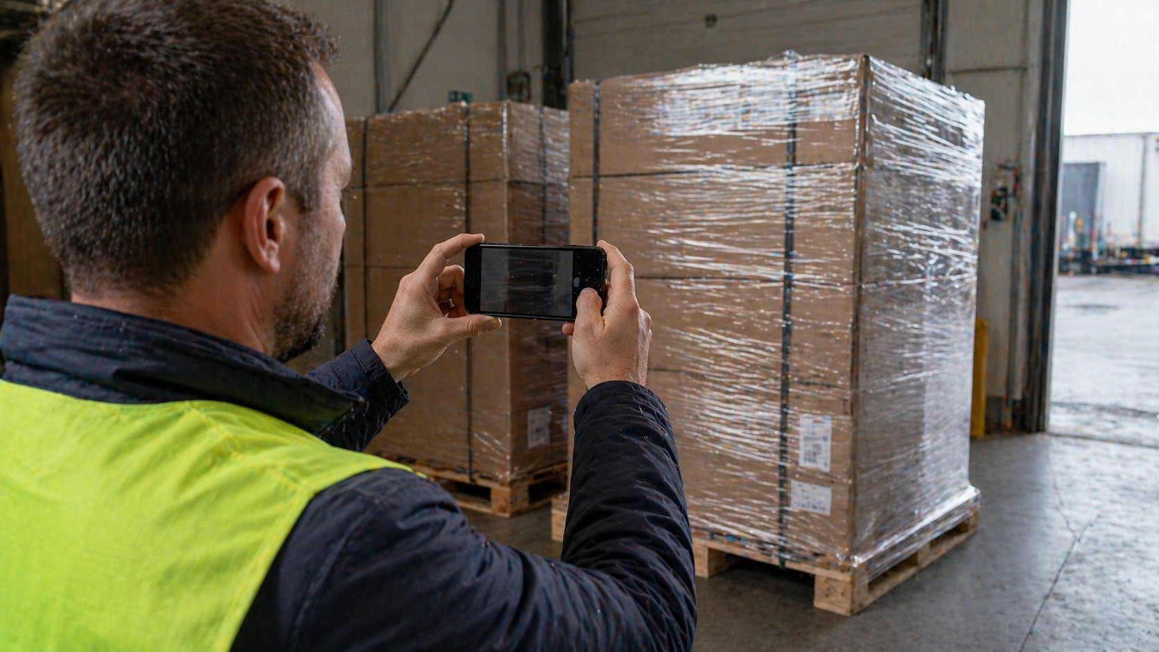 Logistik dokumentiert wareneingangskontrolle mit dem Smartphone